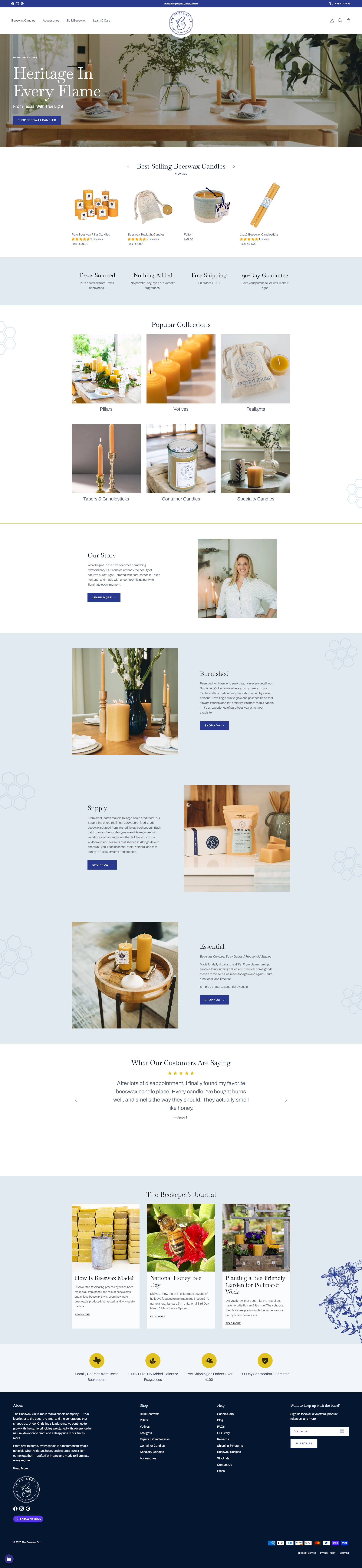 The Beeswax Co. website screenshot